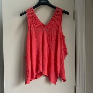 Women’s coral woven tank knit